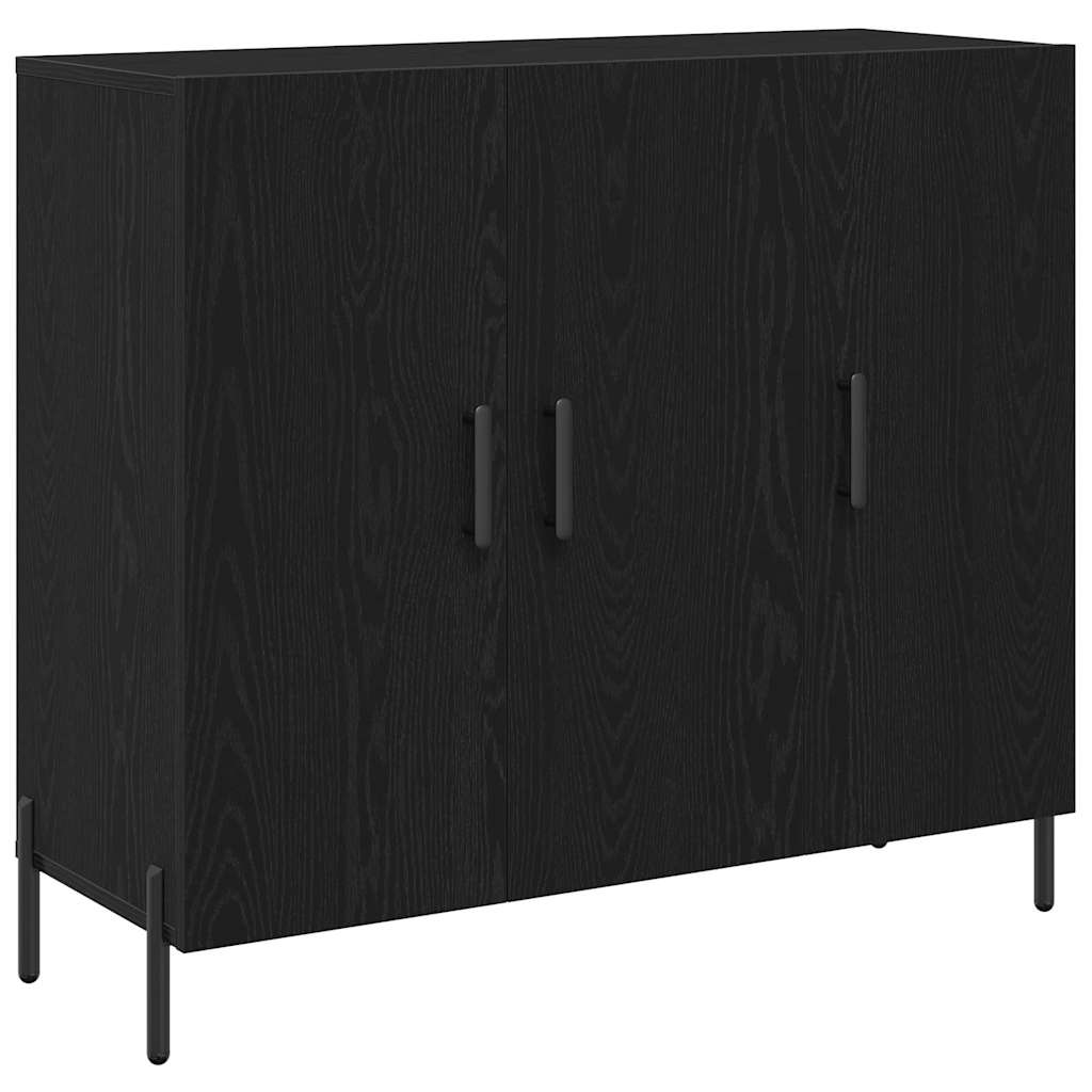 vidaXL Sideboard Black Oak 90 x 34 x 80 cm Engineered Wood 2