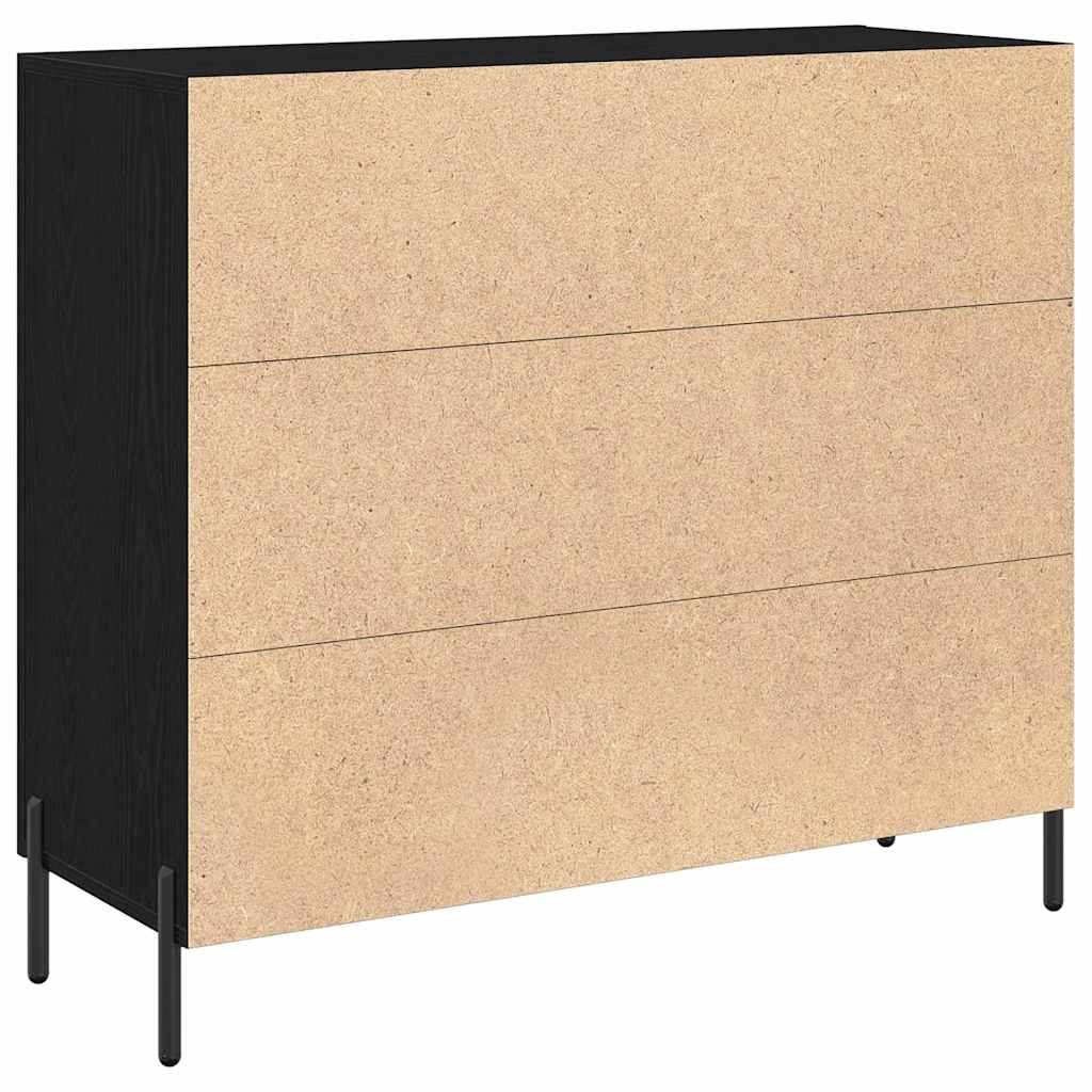 vidaXL Sideboard Black Oak 90 x 34 x 80 cm Engineered Wood 5