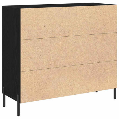 vidaXL Sideboard Black Oak 90 x 34 x 80 cm Engineered Wood 5