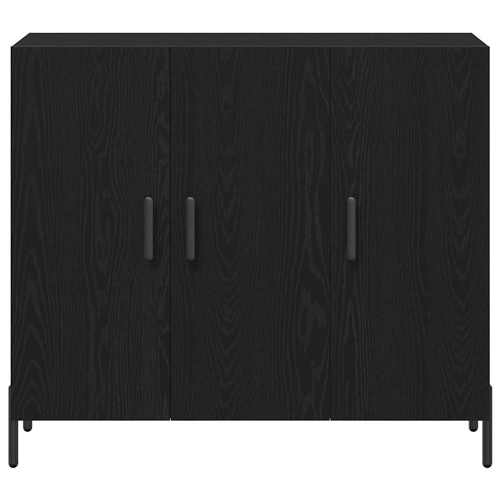 vidaXL Sideboard Black Oak 90 x 34 x 80 cm Engineered Wood 6