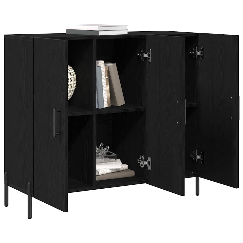 vidaXL Sideboard Black Oak 90 x 34 x 80 cm Engineered Wood 3