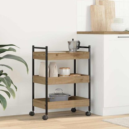 vidaXL Kitchen Trolley Artisan Oak 50 x 30 x 70 cm Engineered Wood 1