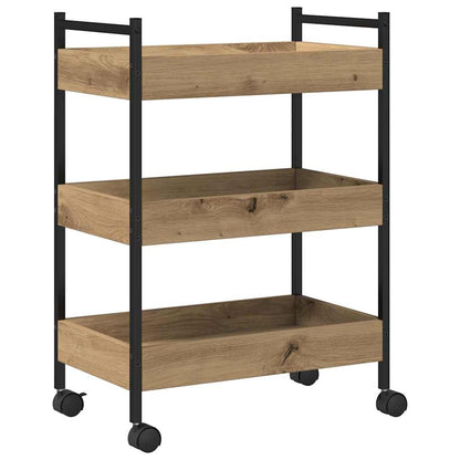 vidaXL Kitchen Trolley Artisan Oak 50 x 30 x 70 cm Engineered Wood 6