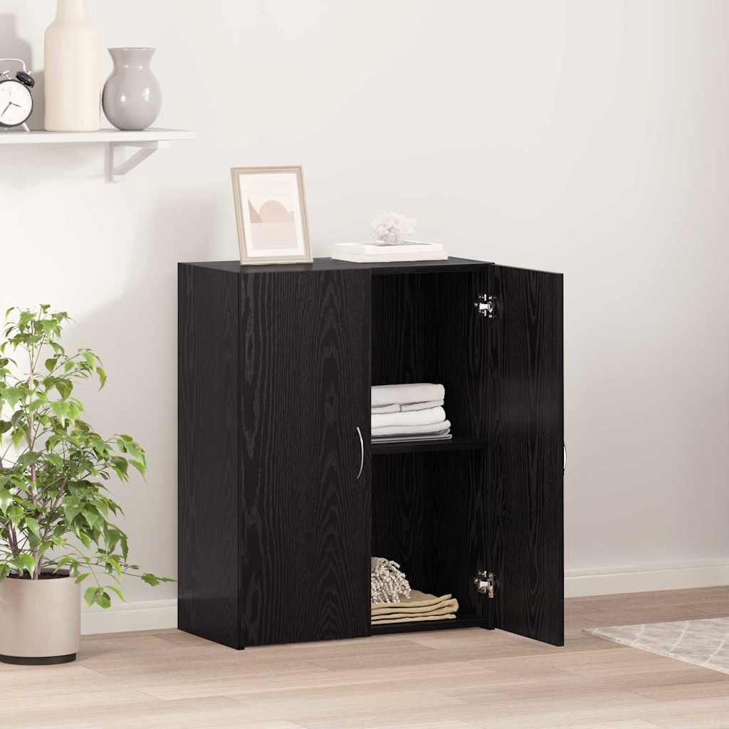 vidaXL Office Cabinet Black Oak 70 x 32 x 77.5 cm Engineered Wood 4