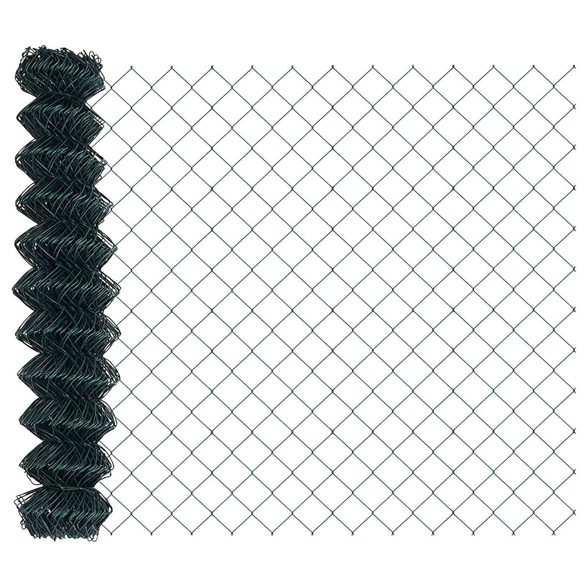 vidaXL Chain Link Fence 10 x 1.2 m Steel Green 2