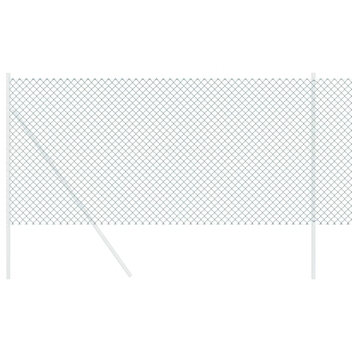 vidaXL Chain Link Fence 10 x 1.2 m Steel Green 3