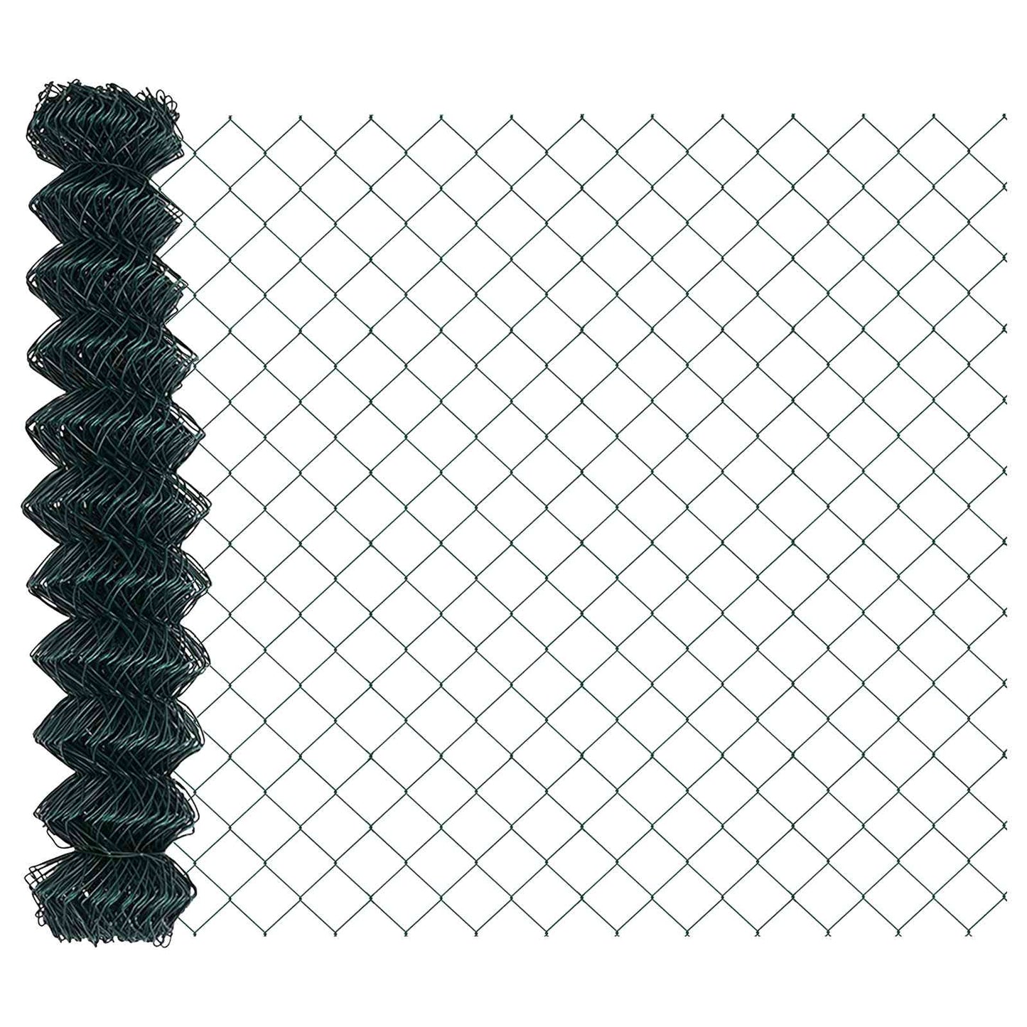 vidaXL Chain Link Fence 10 x 1.4 m Steel Green 2