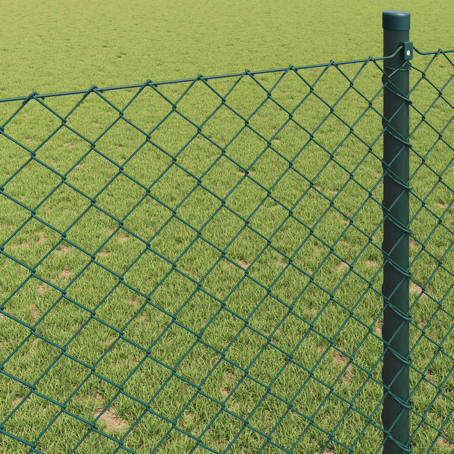 vidaXL Chain Link Fence 10 x 1.5 m Steel Green 4