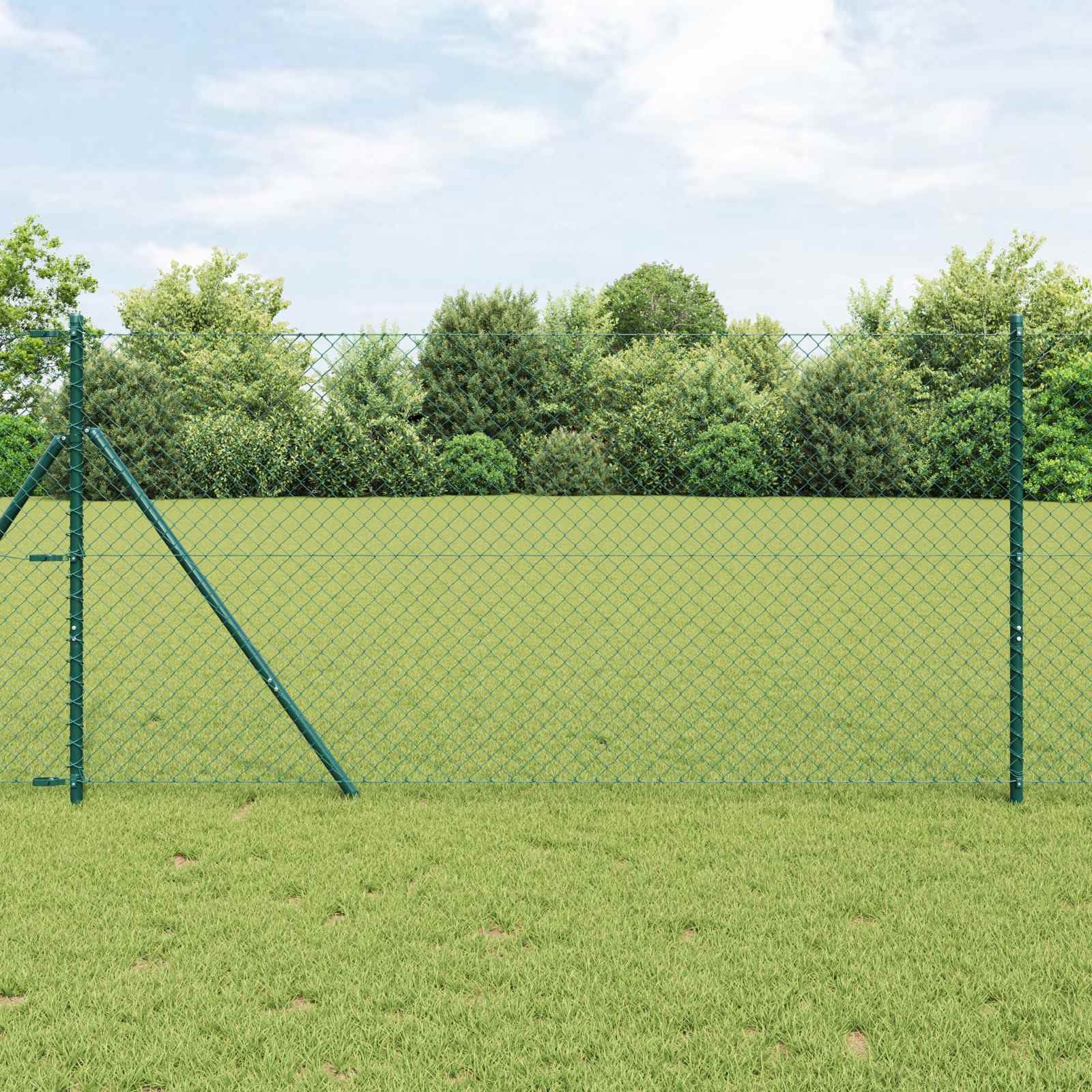 vidaXL Chain Link Fence 10 x 1.5 m Steel Green 1