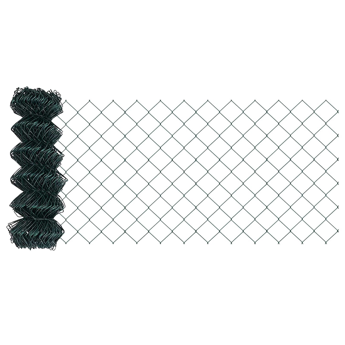 vidaXL Chain Link Fence 25 x 0.8 m Steel Green 2