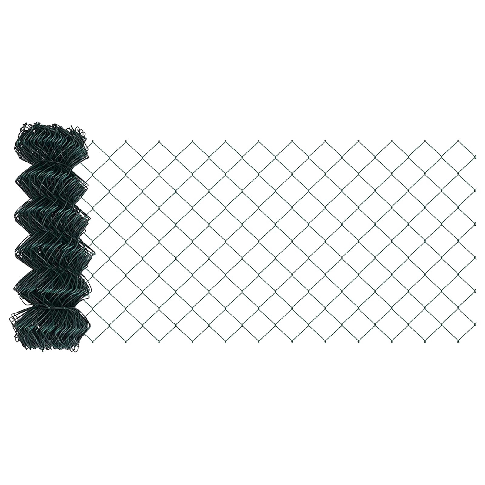 vidaXL Chain Link Fence 25 x 0.8 m Steel Green 2