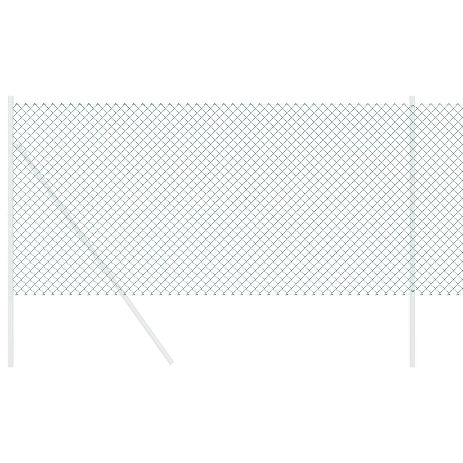 vidaXL Chain Link Fence 25 x 0.8 m Steel Green 3