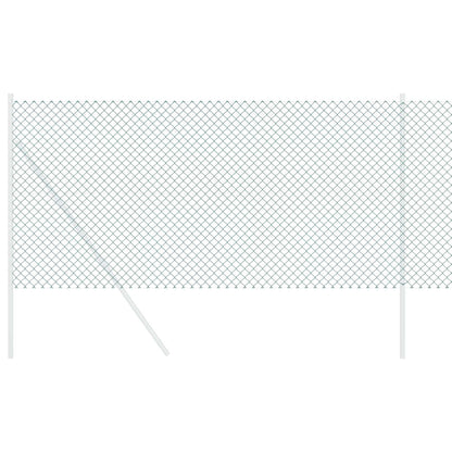 vidaXL Chain Link Fence 25 x 0.8 m Steel Green 3