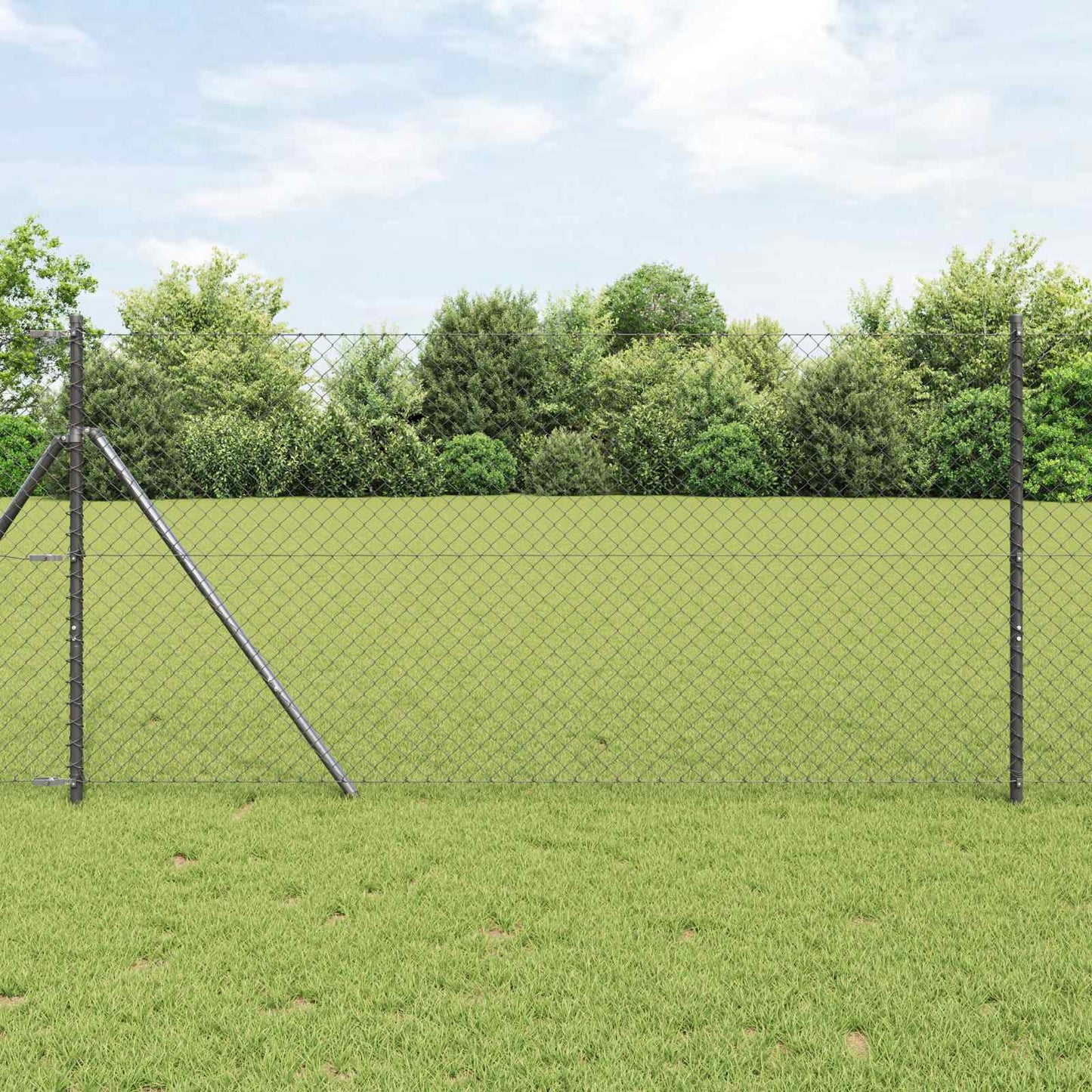 vidaXL Chain Link Fence 10 x 1.4 m Steel Grey 1