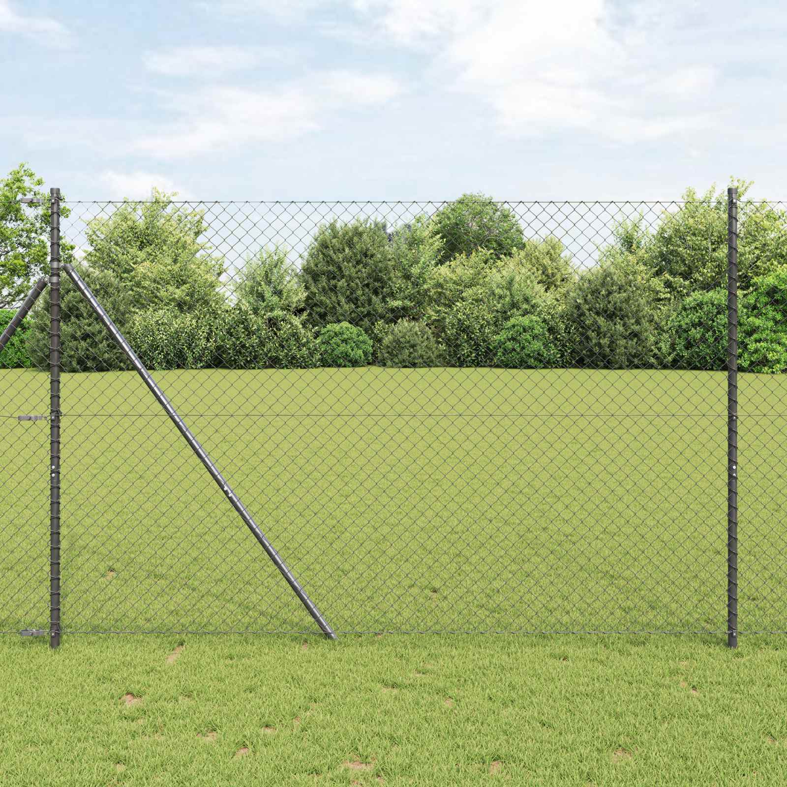 vidaXL Chain Link Fence 10 x 1.5 m Steel Grey 1