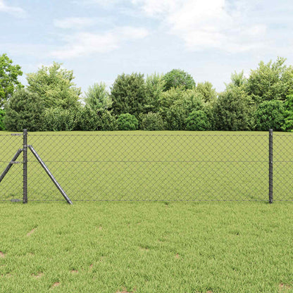 vidaXL Chain Link Fence 25 x 0.8 m Steel Grey 1