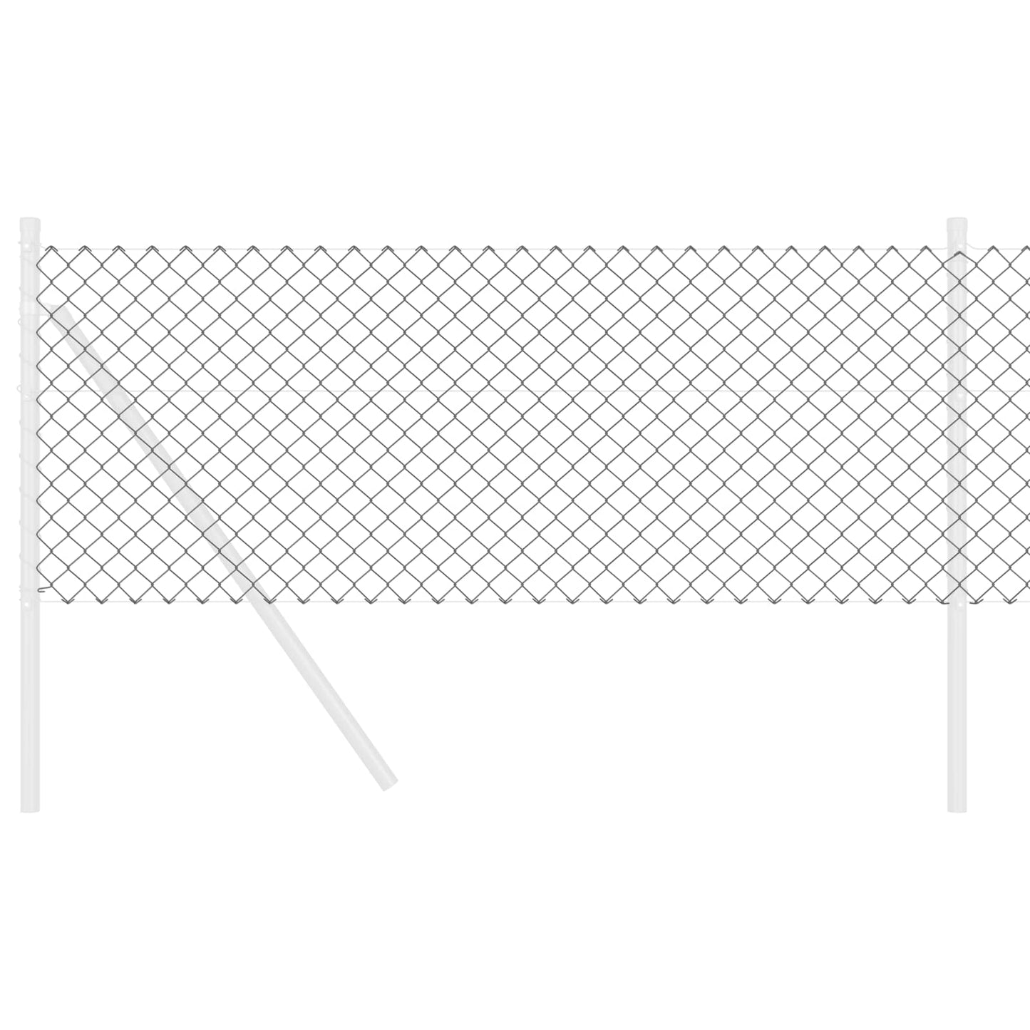 vidaXL Chain Link Fence 25 x 0.8 m Steel Grey 3