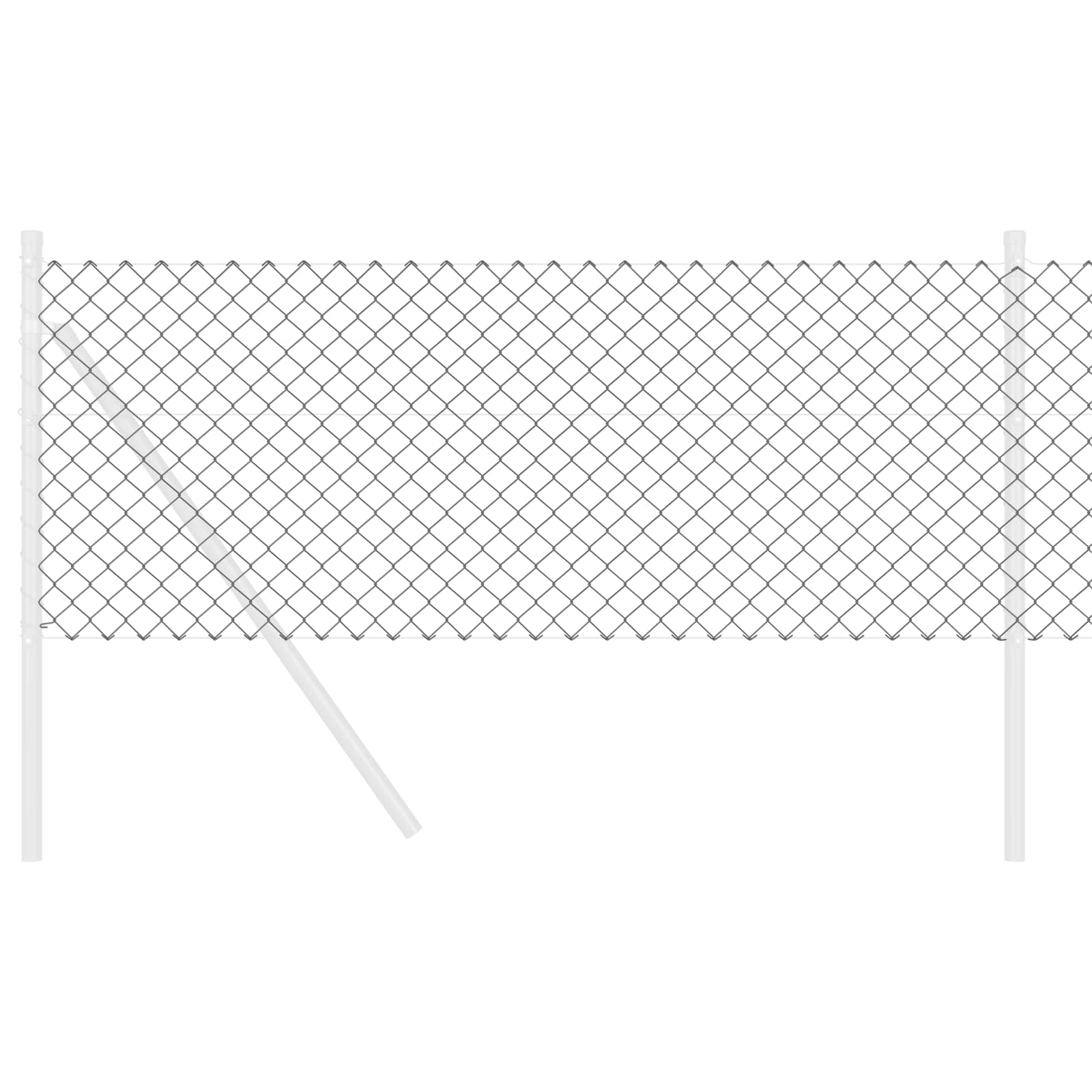 vidaXL Chain Link Fence 25 x 0.8 m Steel Grey 3