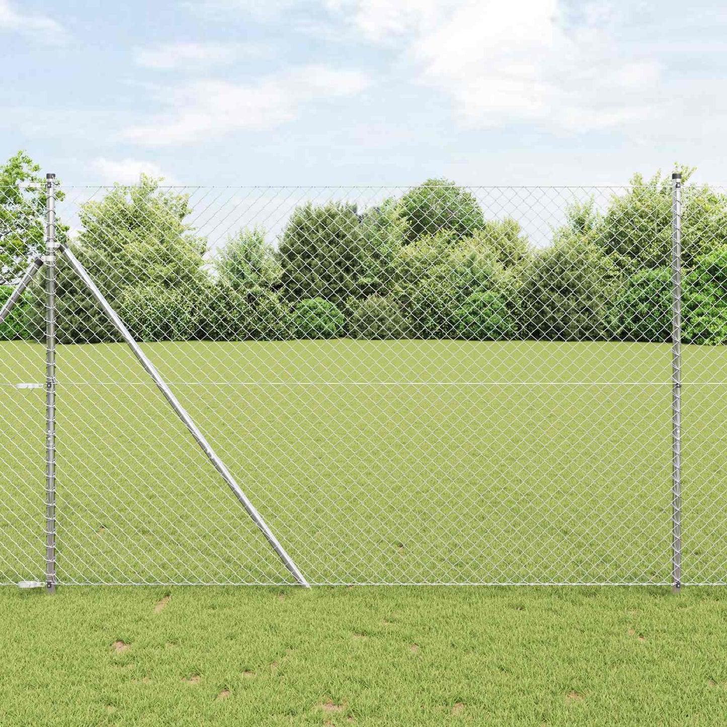 vidaXL Chain Link Fence 10 x 1.5 m Galvanised steel Silver 1