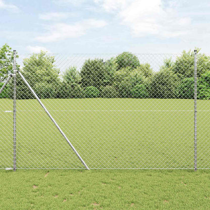 vidaXL Chain Link Fence 10 x 1.5 m Galvanised steel Silver 1