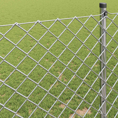 vidaXL Chain Link Fence 25 x 0.8 m Galvanised steel Silver 4