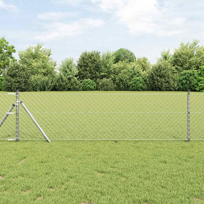 vidaXL Chain Link Fence 25 x 0.8 m Galvanised steel Silver 1