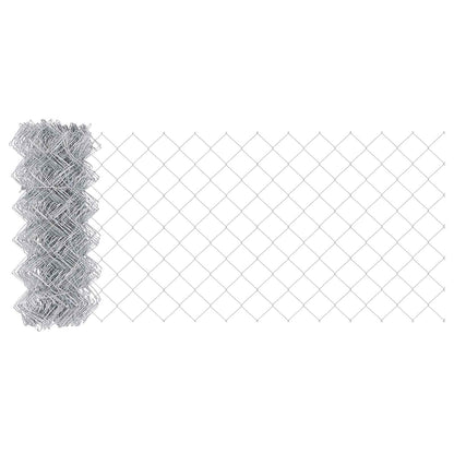 vidaXL Chain Link Fence 25 x 0.8 m Galvanised steel Silver 2
