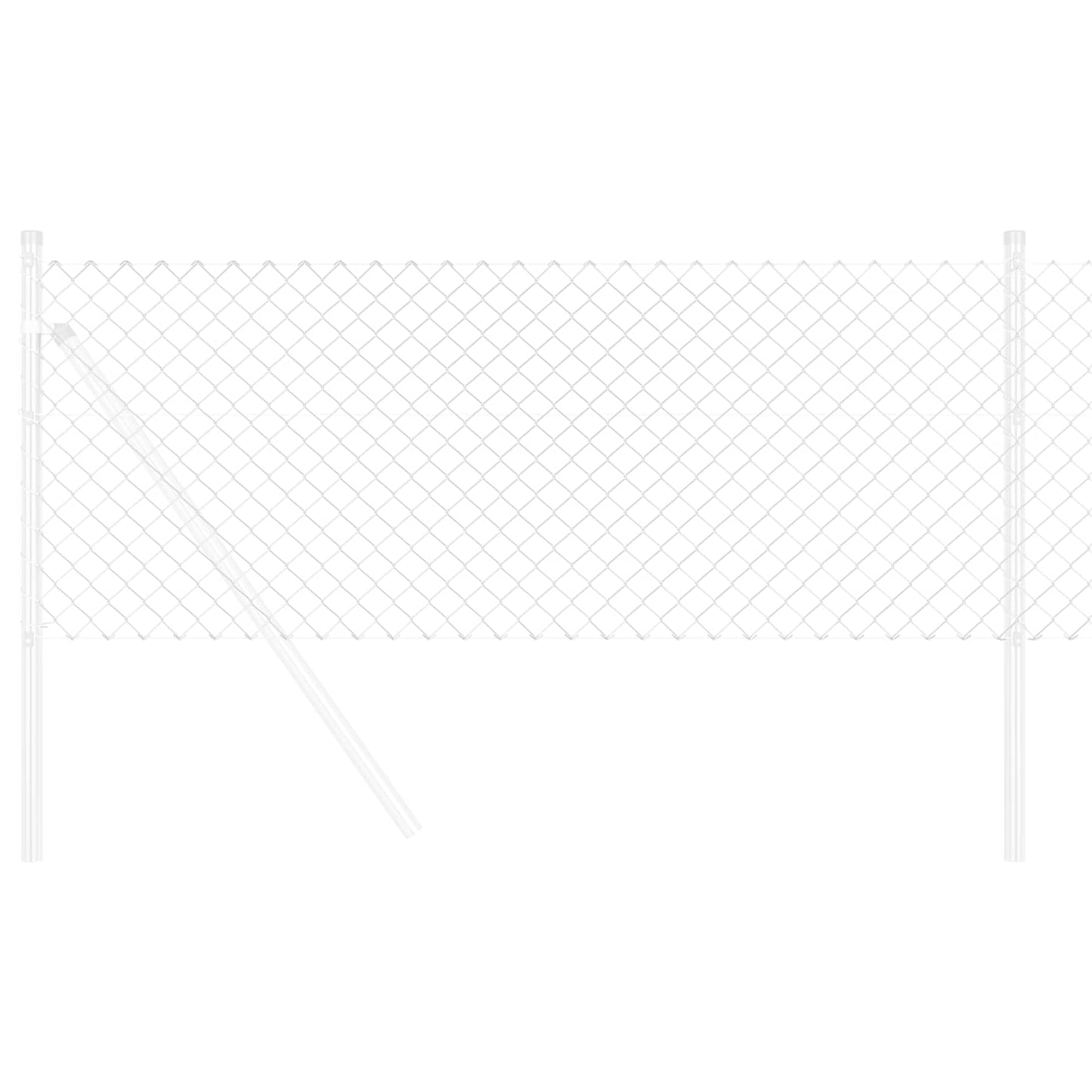 vidaXL Chain Link Fence 25 x 0.8 m Galvanised steel Silver 3