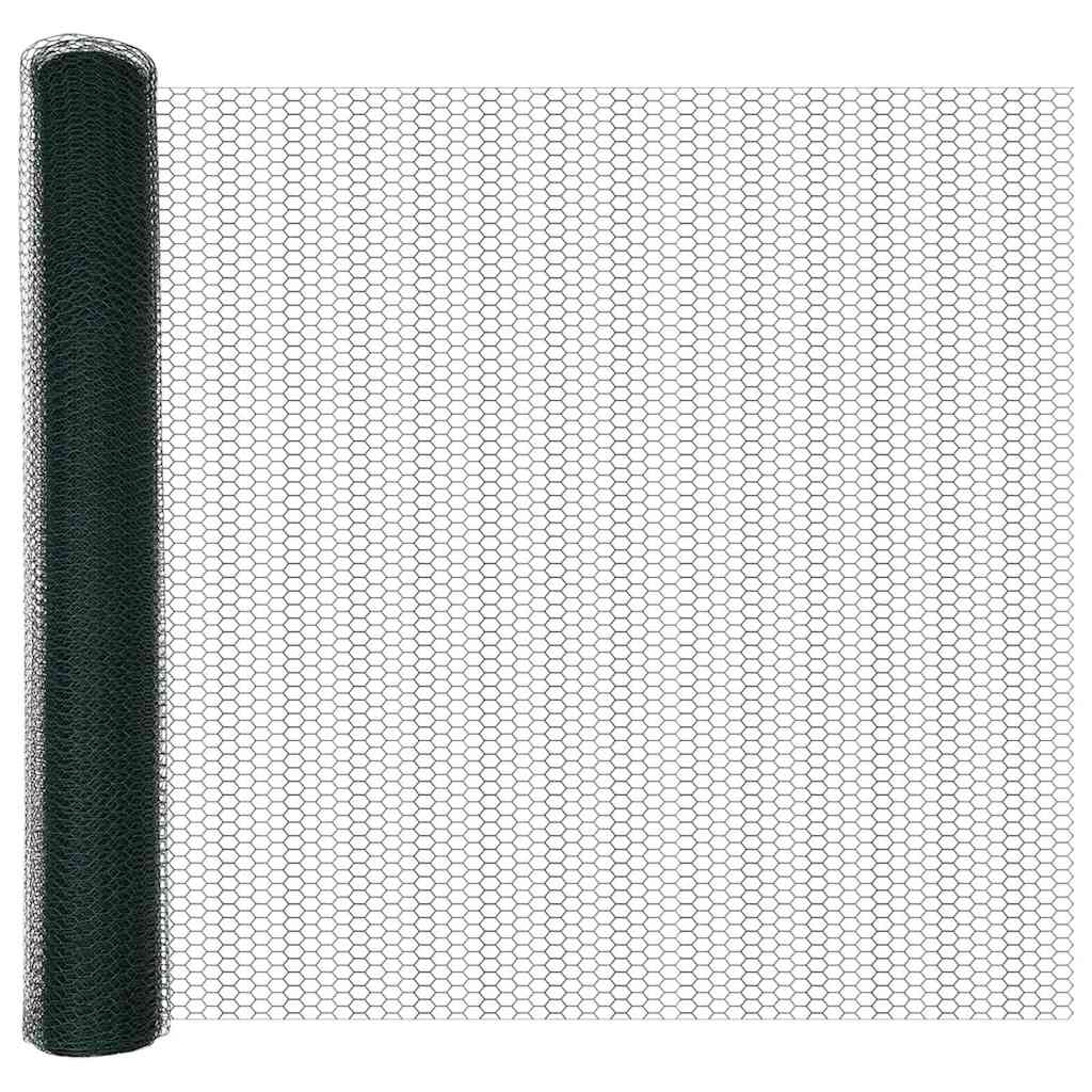 vidaXL Hexagon Fence 1.2 x 50 m PVC Green 5