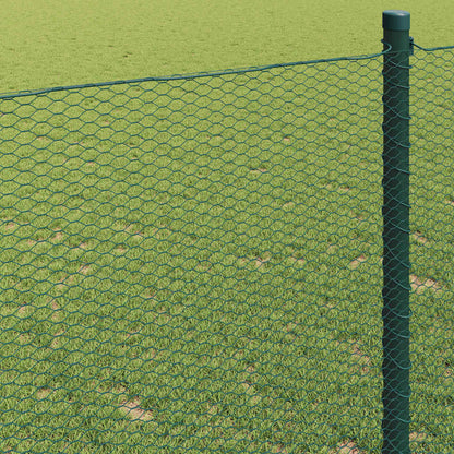 vidaXL Hexagon Fence 1.5 x 50 m PVC Green 4