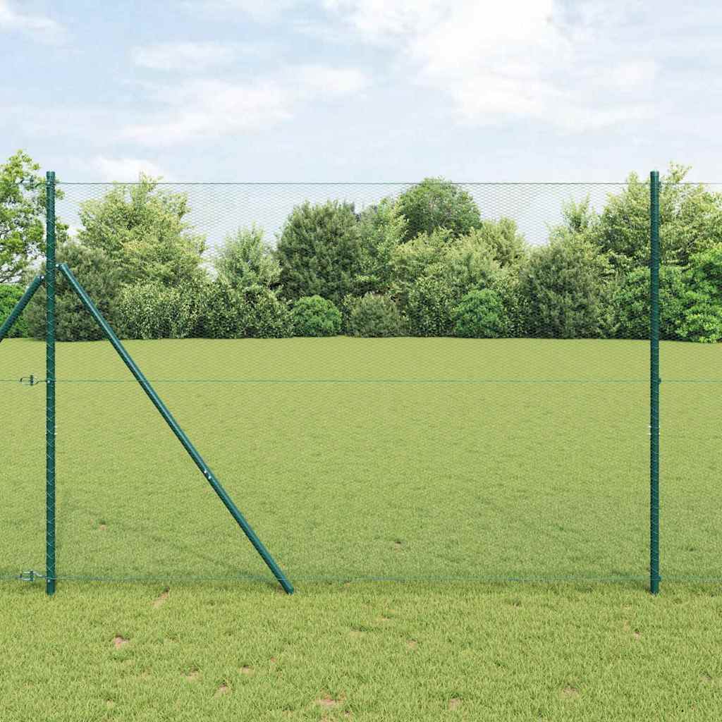 vidaXL Hexagon Fence 1.5 x 50 m PVC Green 1