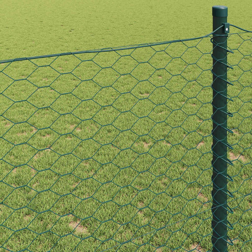vidaXL Hexagon Fence 1.6 x 50 m PVC Green 4