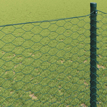 vidaXL Hexagon Fence 1.6 x 50 m PVC Green 4