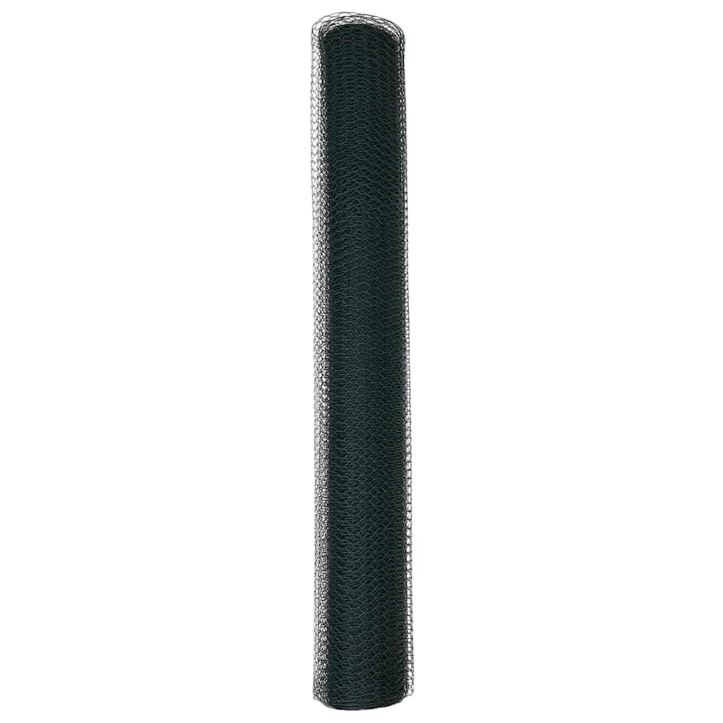 vidaXL Hexagon Fence 1 x 100 m PVC Green 6