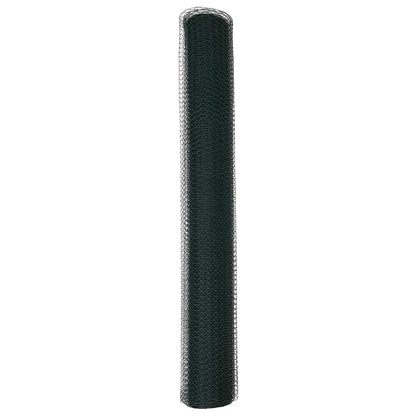 vidaXL Hexagon Fence 1 x 100 m PVC Green 6