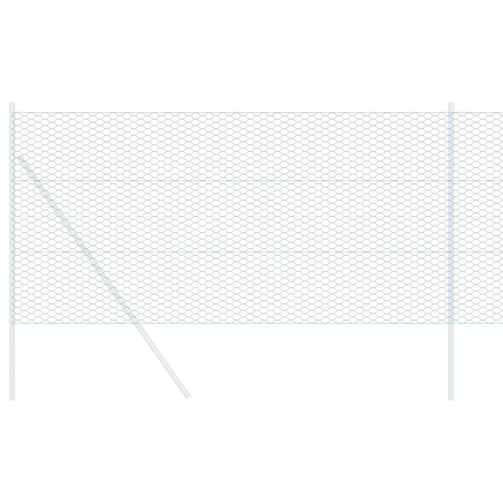vidaXL Hexagon Fence 1 x 100 m PVC Green 3