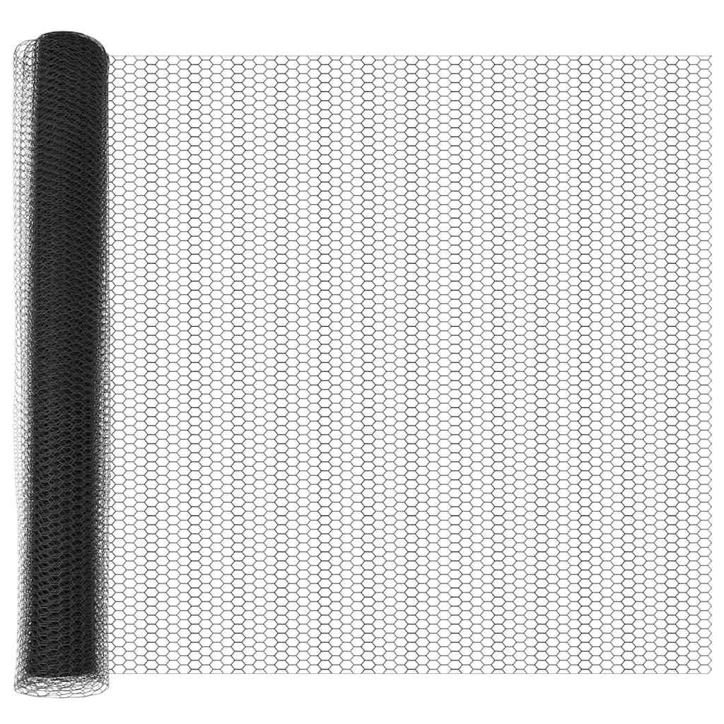 vidaXL Hexagon Fence 1.4 x 50 m PVC Grey 5