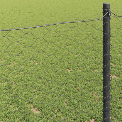vidaXL Hexagon Fence 1.6 x 50 m PVC Grey 4