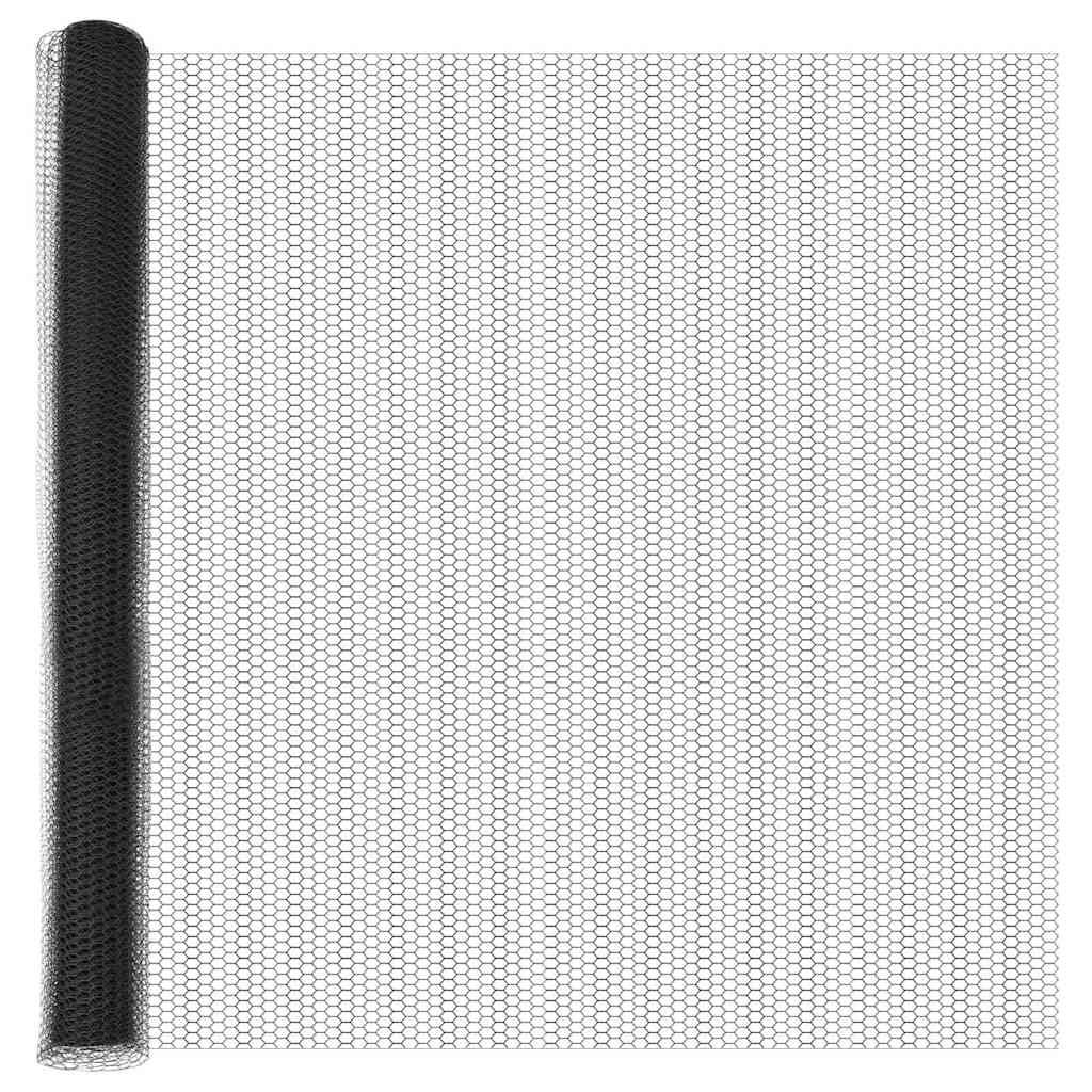 vidaXL Hexagon Fence 1.6 x 50 m PVC Grey 5