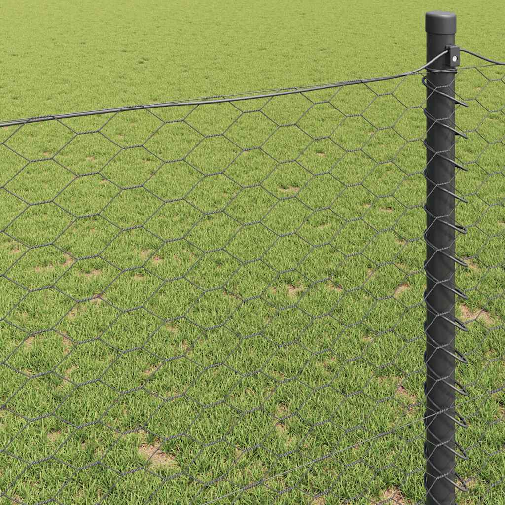 vidaXL Hexagon Fence 0.8 x 100 m PVC Grey 4