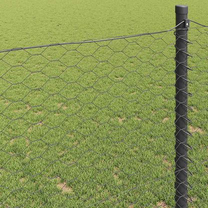 vidaXL Hexagon Fence 1 x 100 m PVC Grey 4