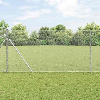 vidaXL Hexagon Fence 1.2 x 50 m Galvanised steel Silver 1