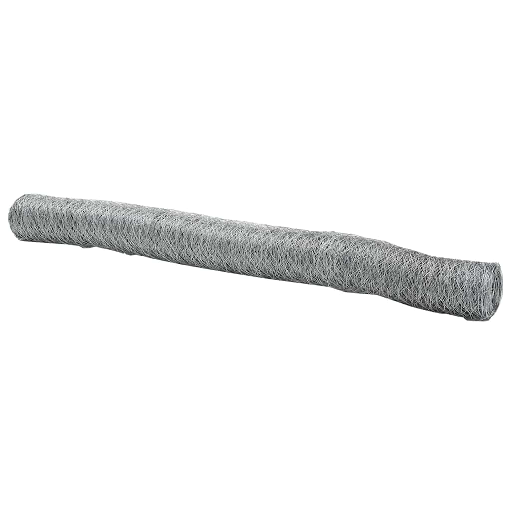 vidaXL Hexagon Fence 1.4 x 50 m Galvanised steel Silver 2