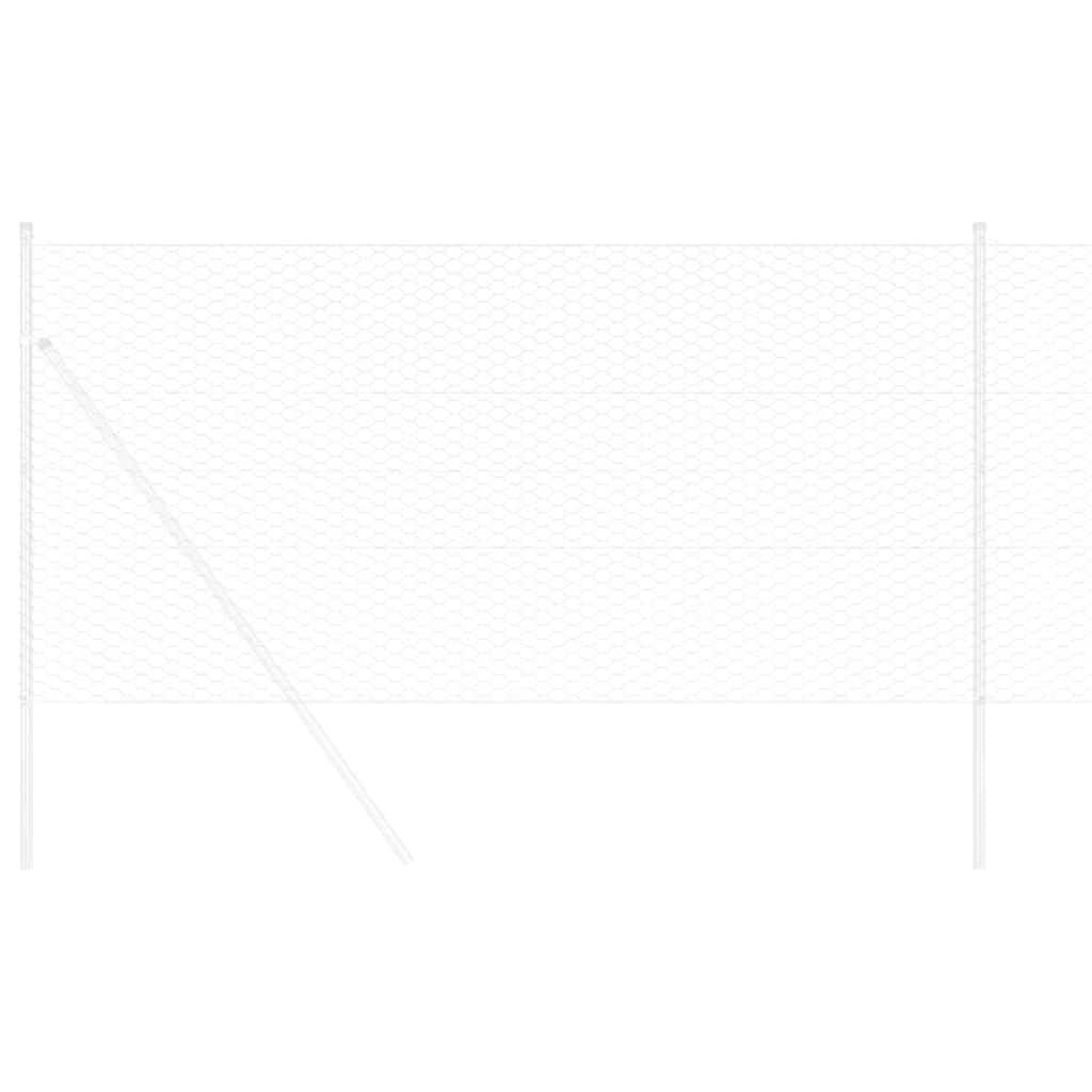 vidaXL Hexagon Fence 1.4 x 50 m Galvanised steel Silver 3