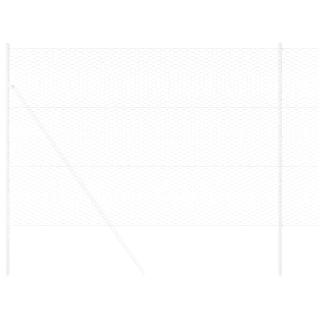 vidaXL Hexagon Fence 1.6 x 50 m Galvanised steel Silver 3