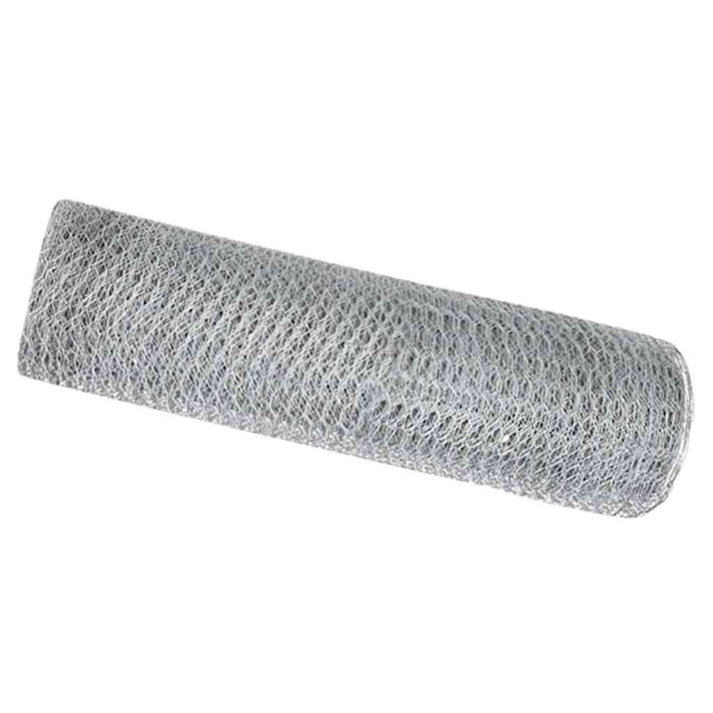 vidaXL Hexagon Fence 0.8 x 100 m Galvanised steel Silver 2