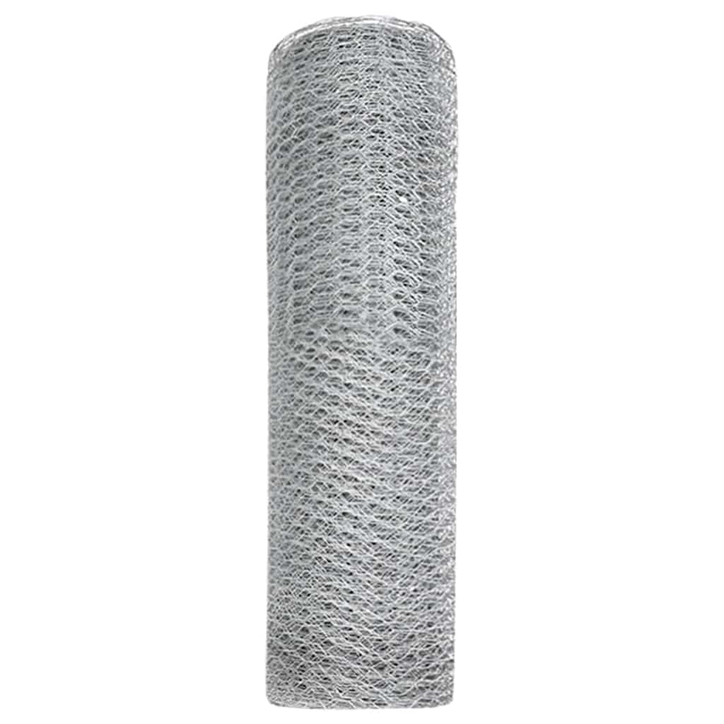 vidaXL Hexagon Fence 0.8 x 100 m Galvanised steel Silver 6