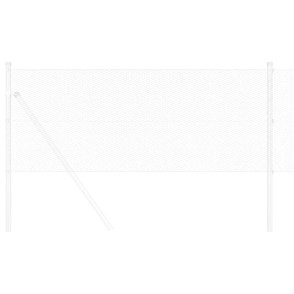 vidaXL Hexagon Fence 0.8 x 100 m Galvanised steel Silver 3