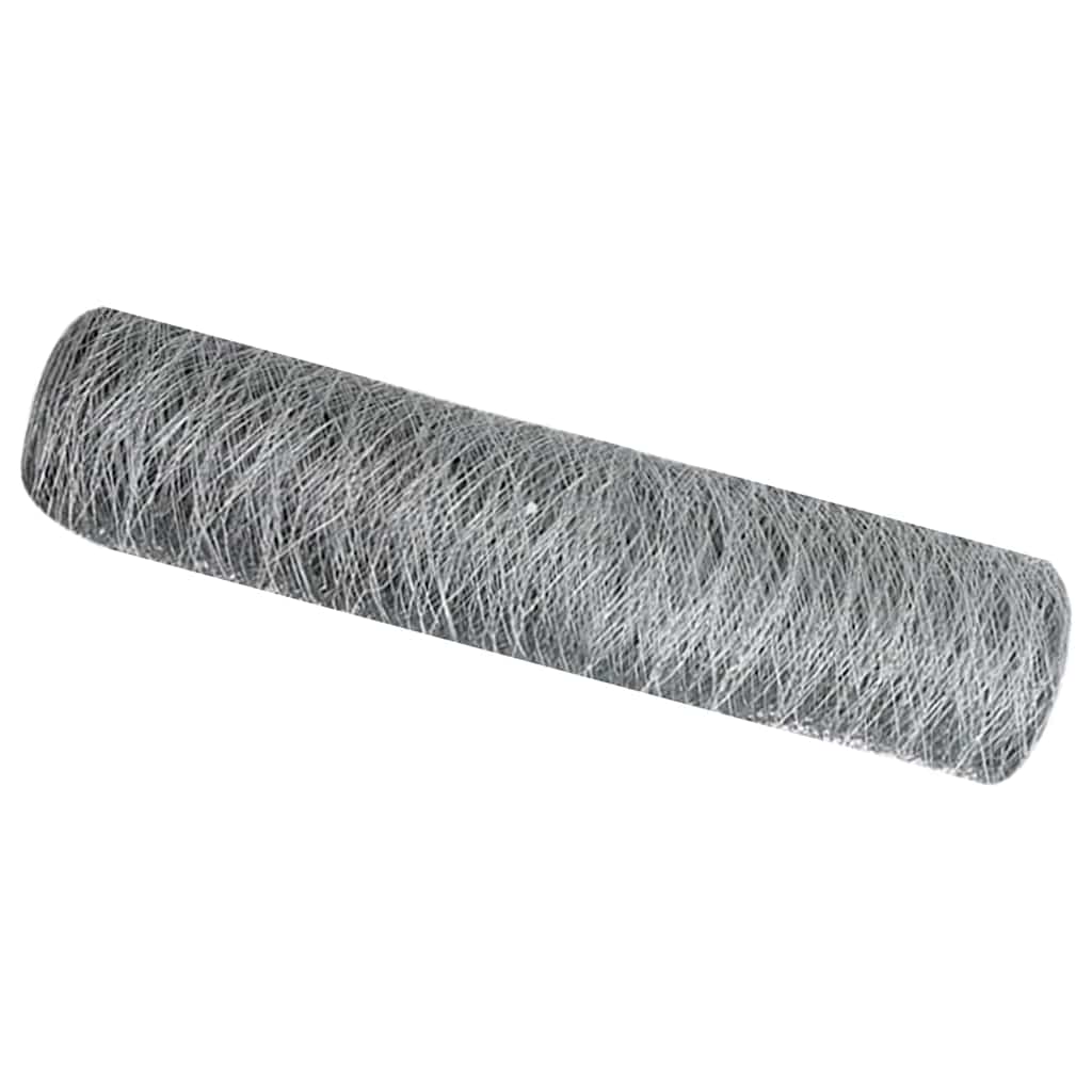 vidaXL Hexagon Fence 0.8 x 100 m Galvanised steel Silver 2