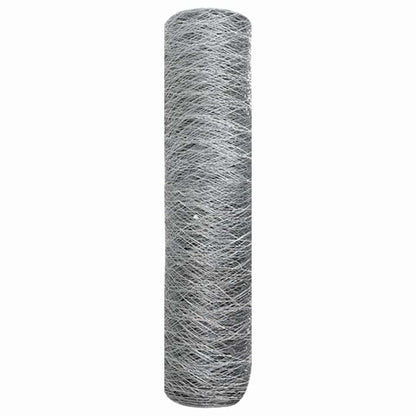 vidaXL Hexagon Fence 0.8 x 100 m Galvanised steel Silver 6